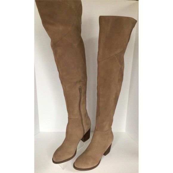 SOLE SOCIETY Catalina Night Taupe Suede Thigh High Boots (Size 5.5 M) - Picture 4 of 12